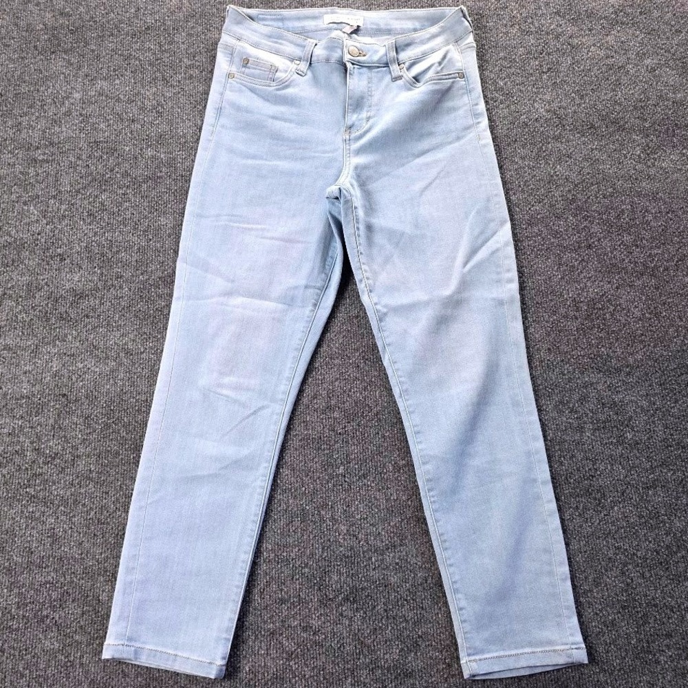 Celebrity‎ Pink Womens Light Wash Cropped Skinny Jeans Size 5/27 Stretch Denim